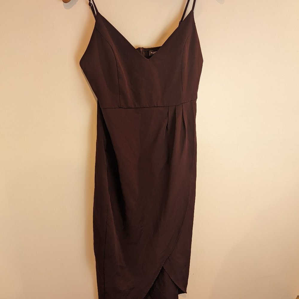 Aigeman Women's Spaghetti Backless Dress in Wine, Sz 16/18